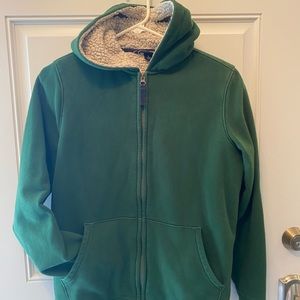Lands End Boys Sherpa Hooded Jacket Large-14-16